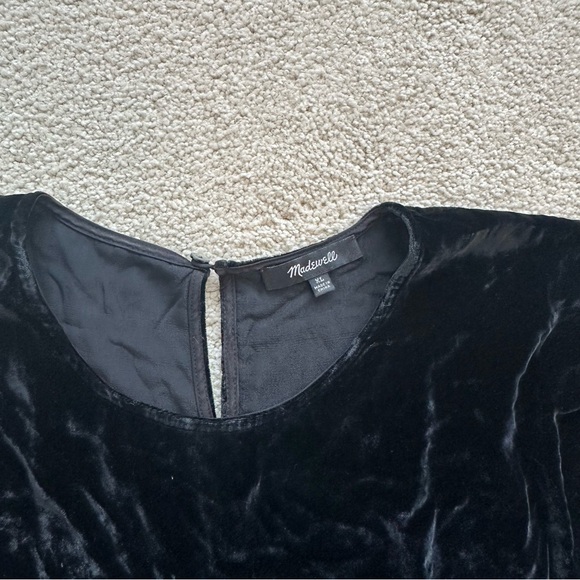 Madewell Black Velvet Blouse Size XL - Picture 5 of 5